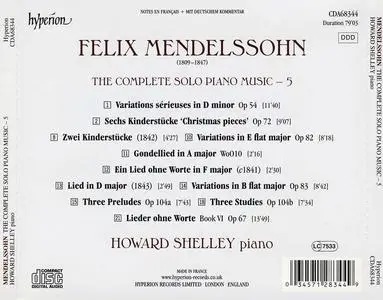 Howard Shelley - Felix Mendelssohn: The Complete Solo Piano Music, Vol. 5 (2021)