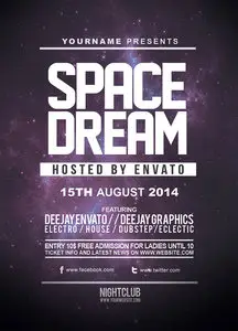Flyer Template PSD - Space Dream