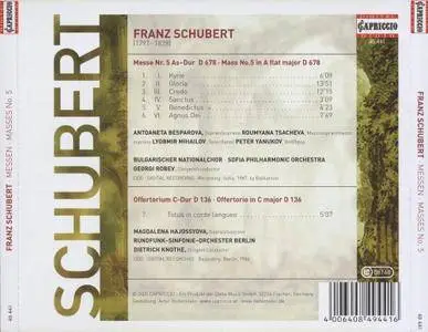 Schubert - Messen № 1-6, Deutsche Messe (2005) (Creed, Robev) (5CD Box Set)