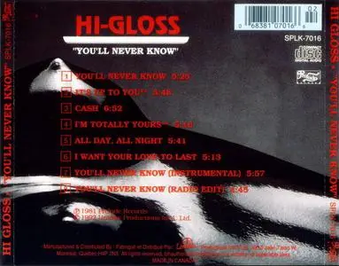 Hi-Gloss - You'll Never Know (1981) {1992 Prelude}
