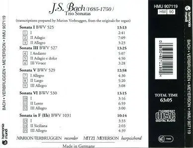 Marion Verbruggen, Mitzi Meyerson - Johann Sebastian Bach: Trio Sonatas (1994)
