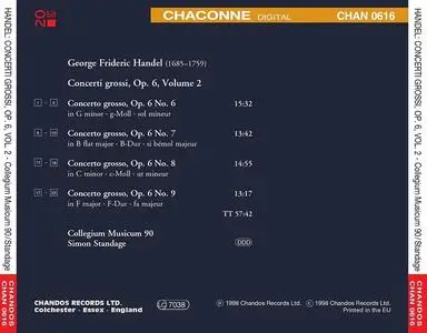 Simon Standage, Collegium Musicum 90 - George Frideric Handel: Concerti grossi Op. 6, Vol. 2 (1998)