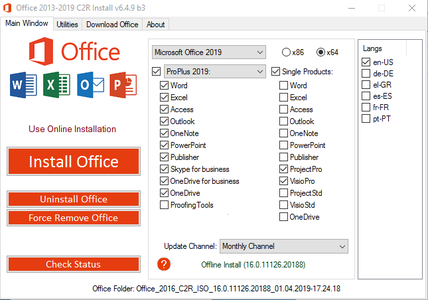 Microsoft Office Pro Plus 2019 version 1812 Build 11126.20188