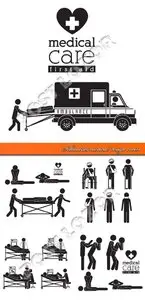 Silhouettes medical design vector