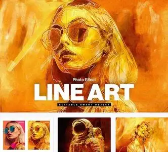 Abstract Line Art Photo Effect Template - 7PZB7JE