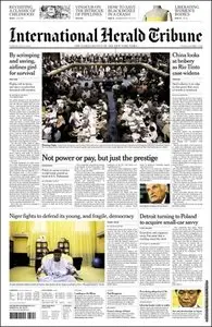 International Herald Tribune - Tuesday, July 14, 2009.