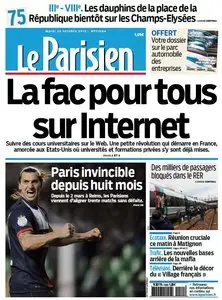Le Parisien + Journal de Paris du Mardi 29 Octobre 2013