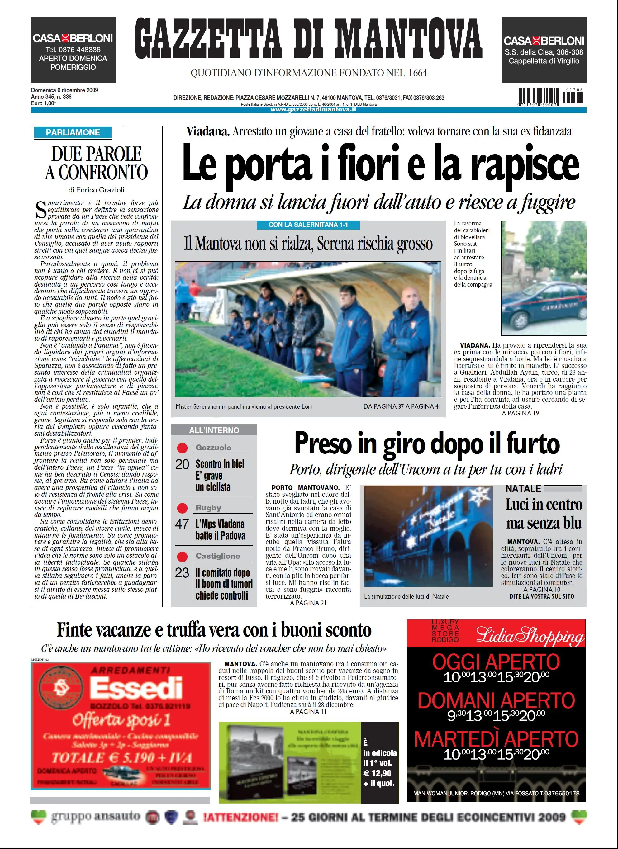 Gazzetta di Mantova 6 dicembre 2009