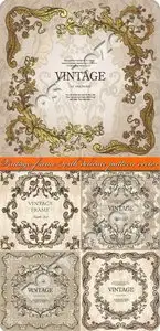 Vintage frame with delicate pattern vector