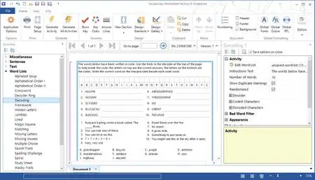 Vocabulary Worksheet Factory Enterprise 6.1.123 Portable