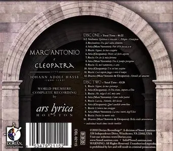 Matthew Dirst, Ars Lyrica Houston - Johann Adolf Hasse: Marc' Antonio e Cleopatra (2010)