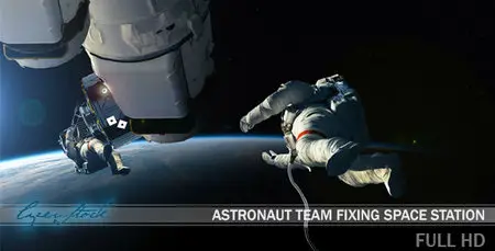 Astronaut Team Fixing Space Station - Motion Graphics (VideoHive)
