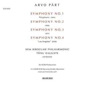 Tõnu Kaljuste, NFM Wrocław Philharmonic - Arvo Pärt: The Symphonies (2018)
