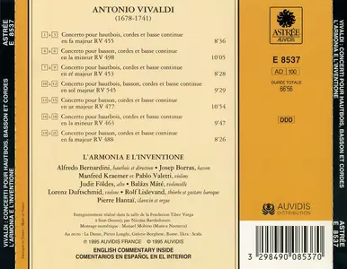 Alfredo Bernardini, Josep Borràs, L'Armonia e l'Inventione - Antonio Vivaldi: Concerti pour Hautbois, Basson et Cordes (1995)