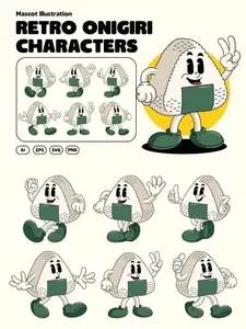 Retro Onigiri Characters