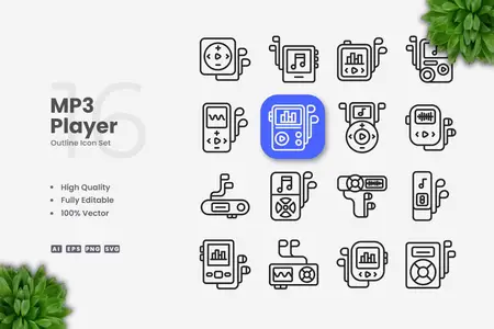 EE - MP3 Player Outline Icons NR5HUJR