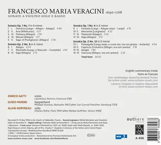 Enrico Gatti - Francesco Maria Veracini: Sonate a Violino Solo e Basso (2018)