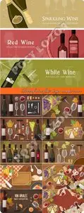 Bottle of wine flat design concept vector