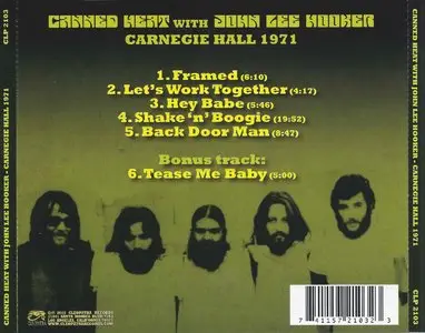 Canned Heat with John Lee Hooker - Carnegie Hall 1971 (2015) {Cleopatra Records CLP 2103}