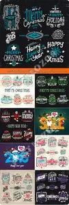 2015 Merry Christmas and happy holidays typographic elements vector 11