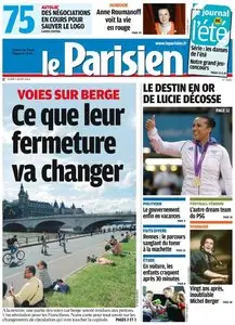 Le Parisien & Cahier Paris du Jeudi 2 Aout 2012
