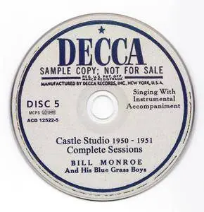 Bill Monroe & The Bluegrass Boys - Castle Studio 1950-1951: Complete Sessions (2017) {5CD Set RWA ACD 12522}