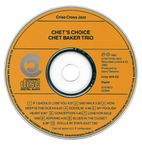 Chet Baker Trio - Chet's Choice - 1985