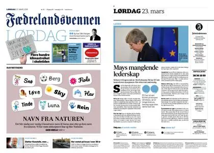 Fædrelandsvennen – 23. mars 2019