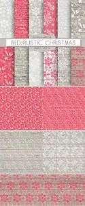 Red Rustic Christmas Digital Paper