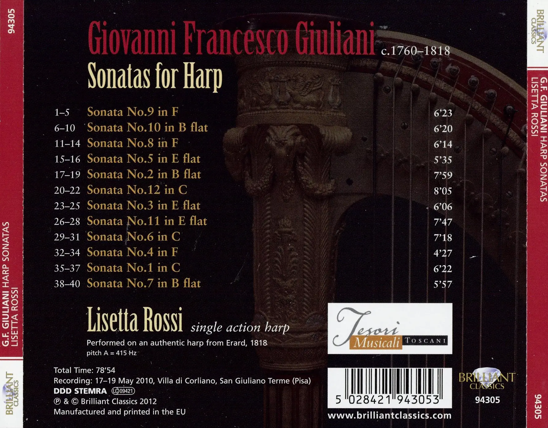 Lisetta Rossi - Giovanni Francesco Giuliani: Harp Sonatas (2012)