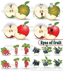 Stock Vector - Eyes of fruit