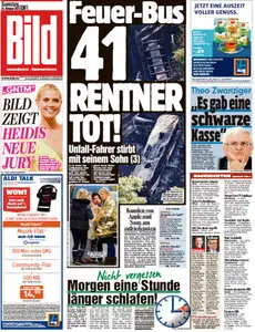 Bild Zeitung vom 24 Oktober 2015