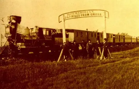 Old photos of the railroad construction in USA
