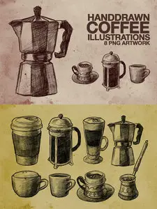 Creativemarket - Hand Drawn Coffee Illustrations
