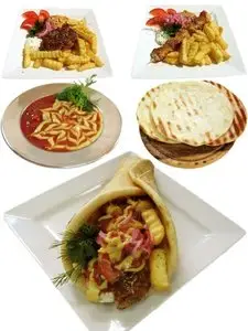 Greek food: souvlaki, Dzadzyki, Bifteki, Sudzukakya etc.