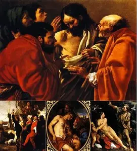 Colorful paintings in baroque
