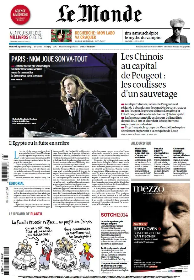 Le Monde & Suppléments du Mercredi 19 Février 2014