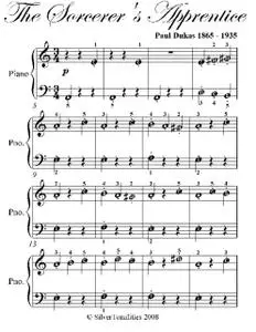 «The Sorcerer’s Apprentice Easy Piano Sheet Music» by Paul Dukas
