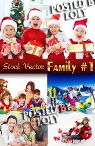 Big family on Christmas Day #1 - Stock Photo
