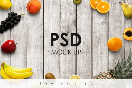 CreativeMarket - 10+ Fruits PSD Mock-Up