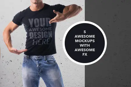 CreativeMarket - 5 Realistic Shirt Mock-Up