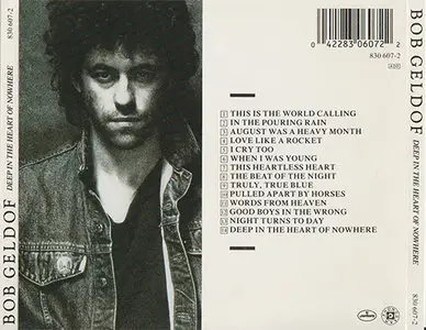 Bob Geldof - Deep In The Heart Of Nowhere (1986) [original West German pressing]