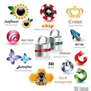 Stock Vector - Great 3D Icons Collection