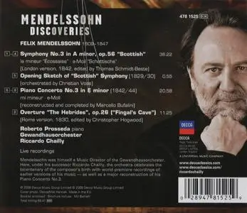 Riccardo Chailly, Leipzig Gewandhaus Orchestra, Roberto Prosseda - Mendelssohn Discoveries (2009)