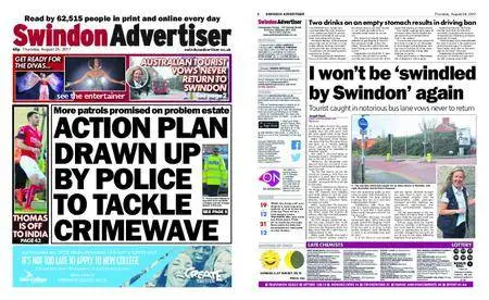 Swindon Advertiser – August 24, 2017