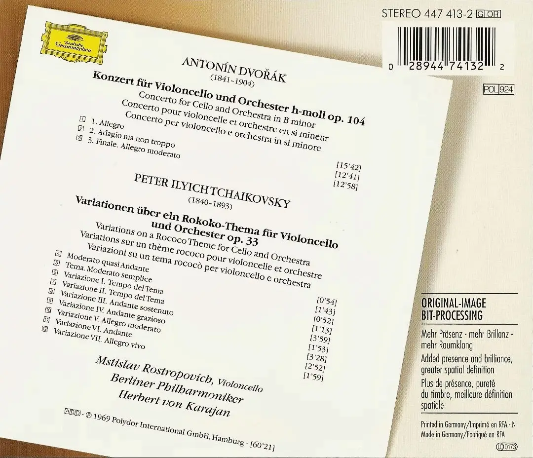 Mstislav Rostropovich, Herbert von Karajan - Dvořák: Cello Concerto ...