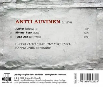 Finnish Radio Symphony Orchestra, Hannu Lintu - Antti Auvinen: Junker Twist; Himmel Punk; Turbo Aria (2020)