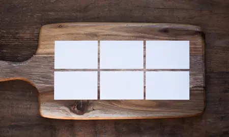 Business Card Mock up on Wooden Board PSD