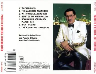 Paquito D'Rivera - Celebration (1988) {Columbia}
