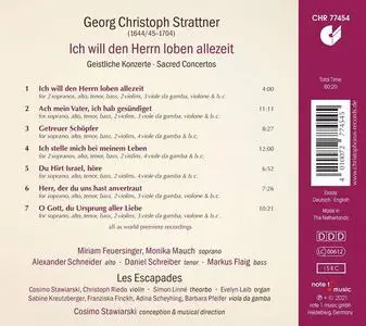 Les Escapades - Georg Christoph Strattner: Ich Will den Herrn Loben Allezeit - Geistliche Konzerte (2021)